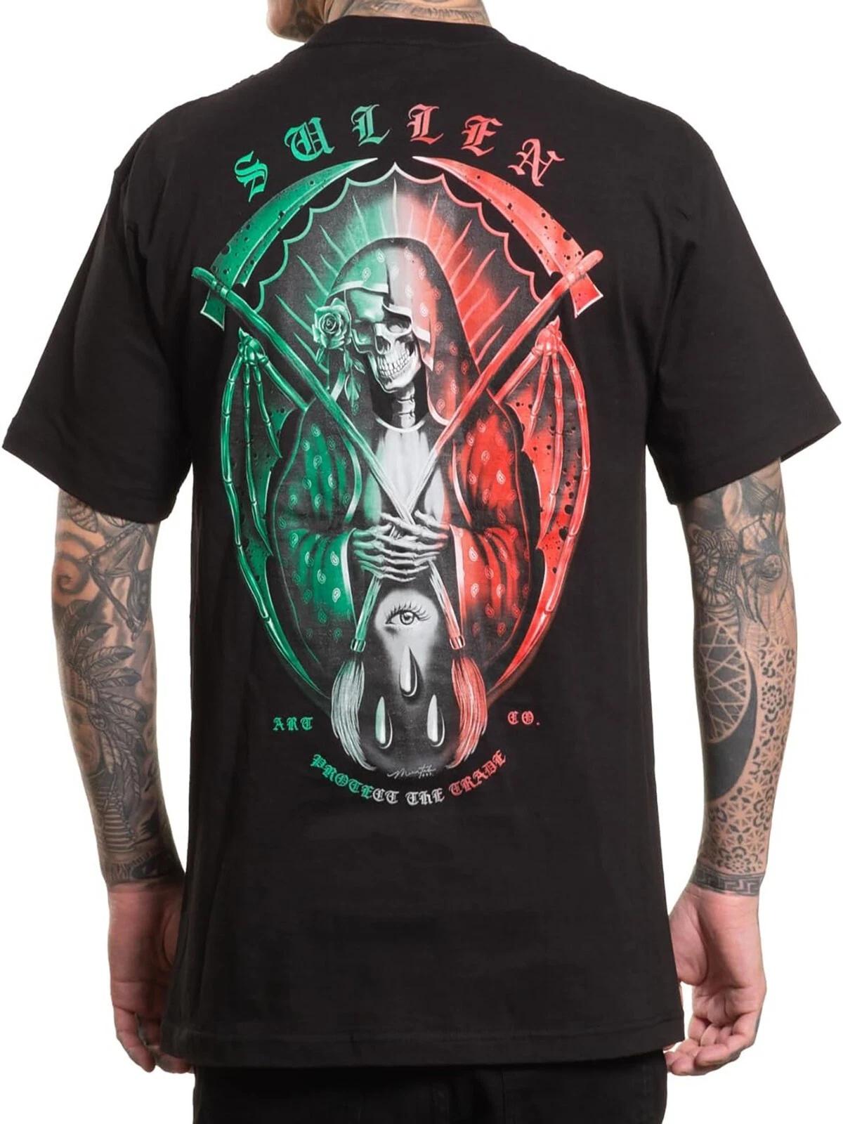 

Sullen Men s De La Muerte Mex Short Sleeve Standard T-shirt Day of the Dead Tee M
