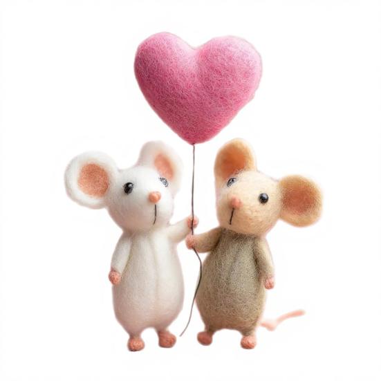 Handmade Felt Mouse Plush Toy Cute Animal Ornament Soft Charming Home Decor Unique Gift for Collectors