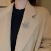 Badge Hollow Camellia Brooch Korean Style Rhinestone Brooch Temperament Suit Collar Pin  Decoration
