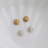 14K Gold Plated Lace Flower Bead Cap 8mm Spacer, Silver Holder for Handmade Jewelry