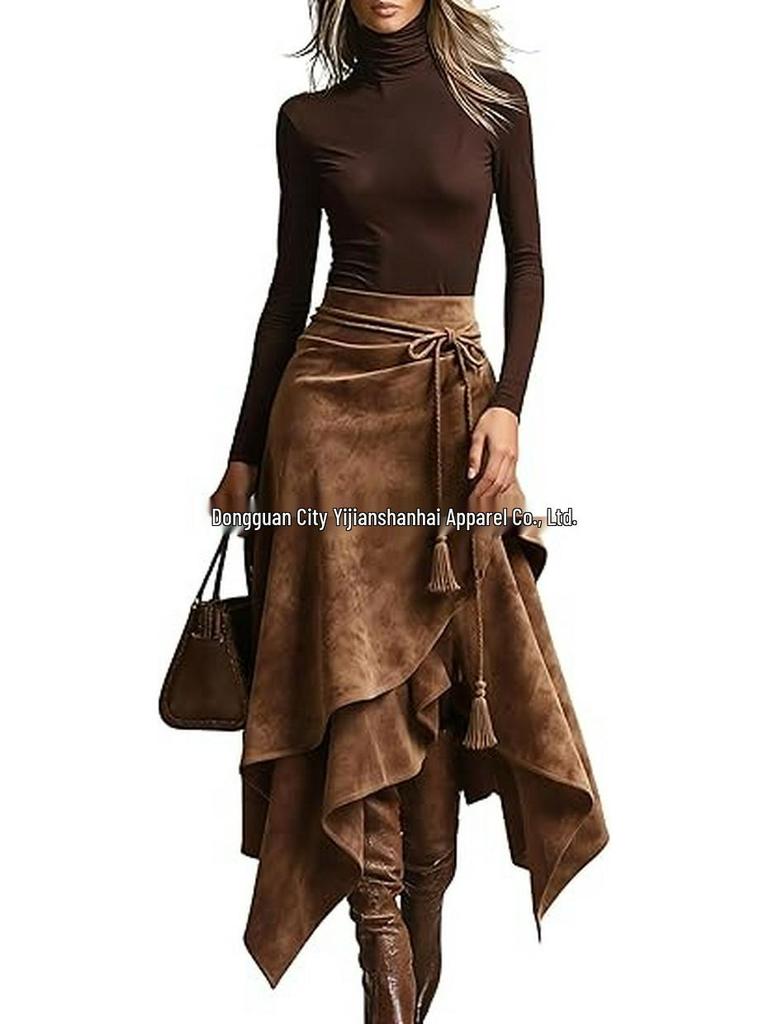 Damen Eleganter Unregelmäßiger Langer Rock Herbst 2026 - Europäischer & Amerikanischer Stil