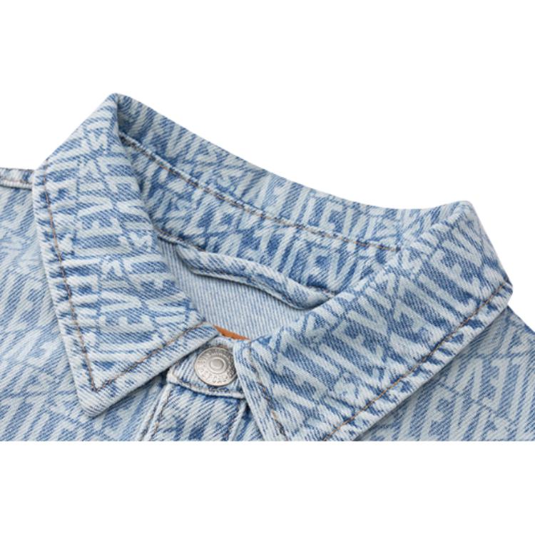 Levis Vintage Denim Collared Printed Short Sleeve Dress Women dresses Light-Blue 001BV-0001