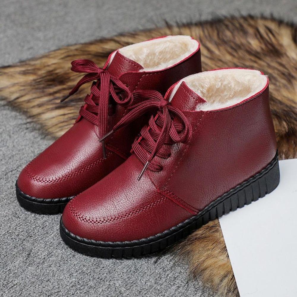 2024 Winter Flat Bottom Round Head Snow Boots Warm, Soft, Comfortable Cotton Shoes Women's Short Boots Size 35-40