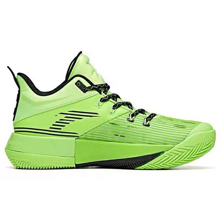Anta Attack 2 Lightweight Shock Absorbing Non-Slip Durable Mid-Top Basketball Shoes Men Sneaker Black Green 112031107-5