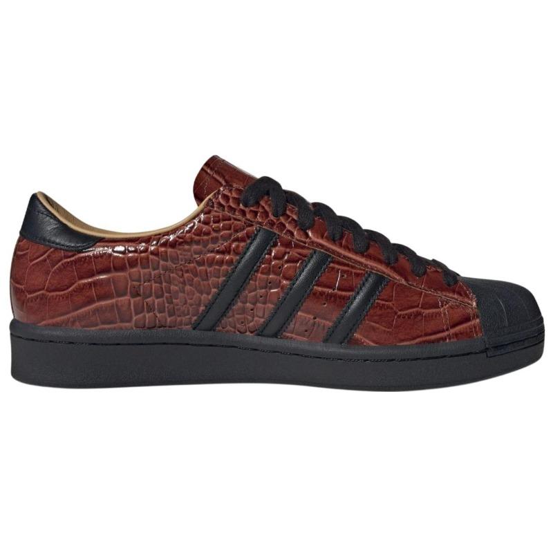 adidas Originals Superstar Comfortable Versatile Wear Resistant Low Top Skate Shoes Unisex Brown Black JQ3258
