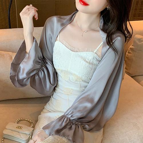 

Яркий шелковый серый свадебный платок, женский весенне-летний шарф из полиэстера, накидка, повседневные модные тонкие шарфы, болеро Mariage One Size