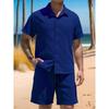 Men’s Shirt, Casual Loose-fit Short-sleeved Top and Shorts Beach Set