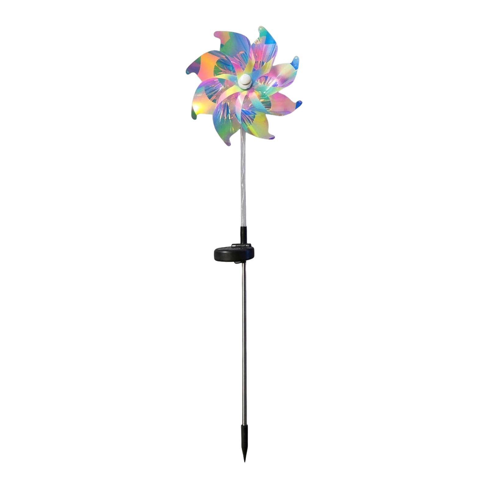 Solar Rainbow Pinwheel Garden Light with LED Solar Lights Solared Powered Wind Spinner Stake Waterproof Outdoor Yard Decor