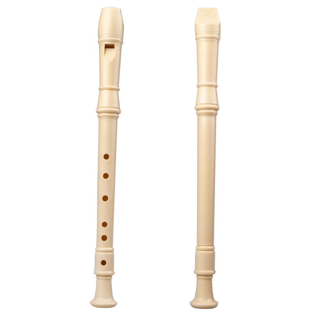 6-hole and 8-hole ABS Recorder for Students and Children Felt Pouch 8-hole German-style Soprano White Recorder