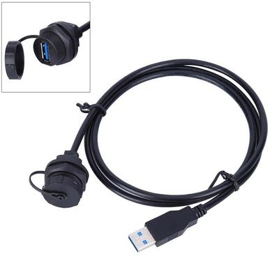 Waterproof USB 3.0 Type A Panel Mount Connector Female Socket with Cable
