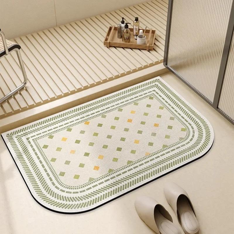 Bathroom Carpet Water-absorbent Toilet Non-slip Floor Mats Soft Diatom Mud Absorbent Doormat Home Decoration Bath Mat