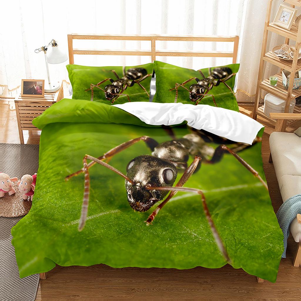 Ant Duvet Cover Set Lightweight Soft Polyester Comforter Cover for Kids Animals Lover Bedding Set with Pillowcase Quilt Cover