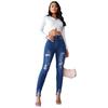 High-waisted Skinny Jeans Women's Spring Slim-fit Blue-breasted Small-footed Pants Pencil Pants