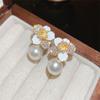 Temperamentní módní perlové květinové visací náušnice pro ženy a dívky, dárkové šperky, velkoobchod