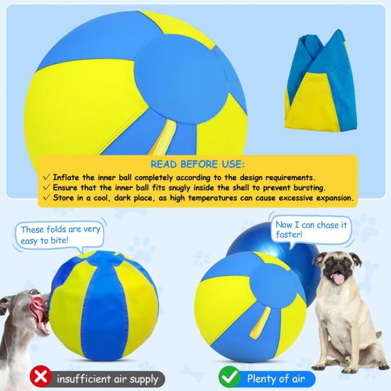 Palla da Herding Gonfiabile da 18 Pollici per Cani, Palla Jumbo Calmante con Copertura, Palla da Addestramento per Cani Resistente agli Strappi per Razze Grandi, Gioco Attivo all'Aperto