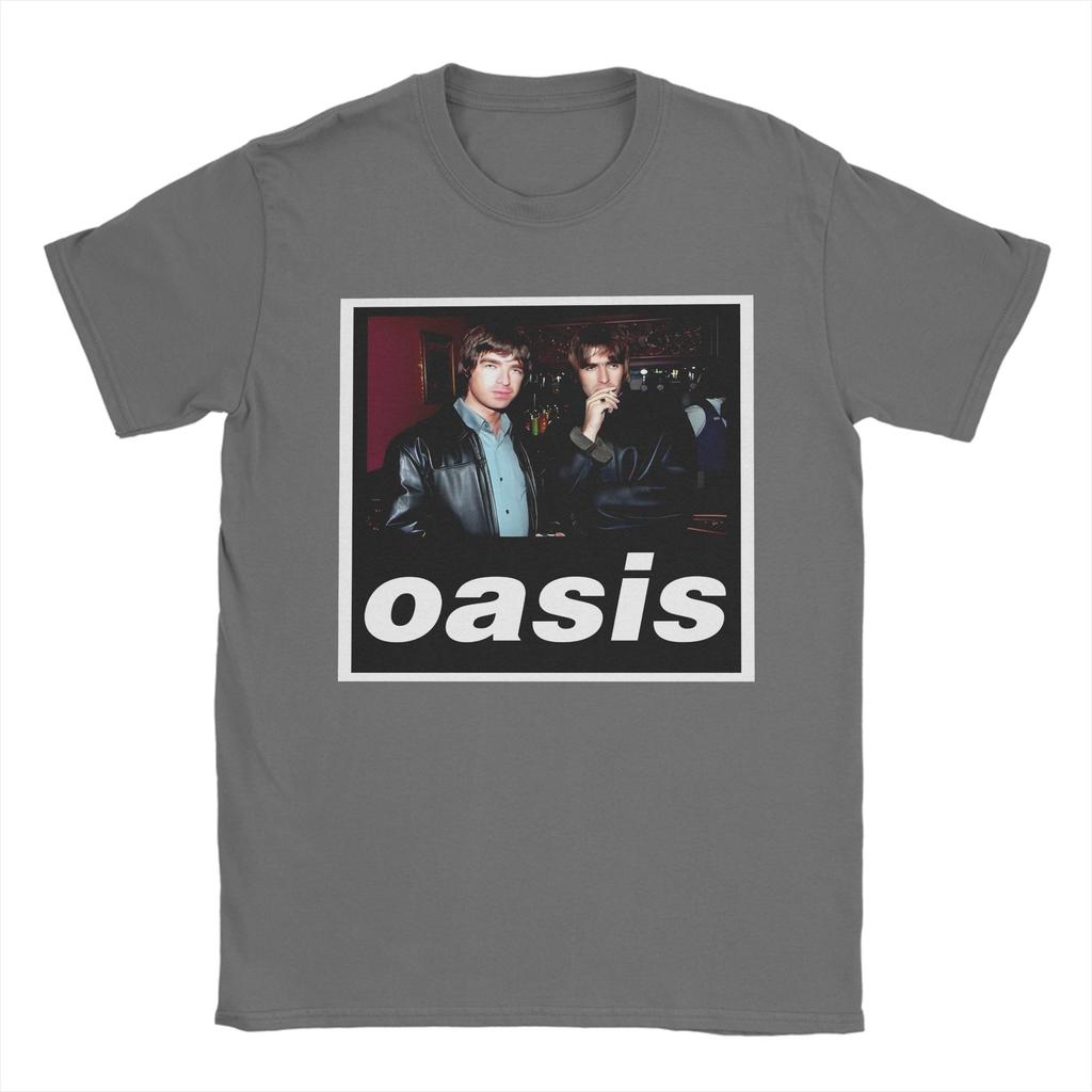 Novelty O-Oasis Rock Band Tshirts Men's O-neck Short Sleeve Tops Shirts  100%Cotton Summer Tops