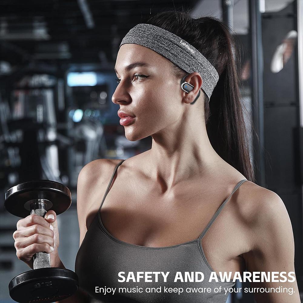 Bluetooth 5.4 Wireless Headphones Open Ear Earbuds with HD Mic, 60h Playtime Ultralight Comfort Open Ear Headphones with Earhook