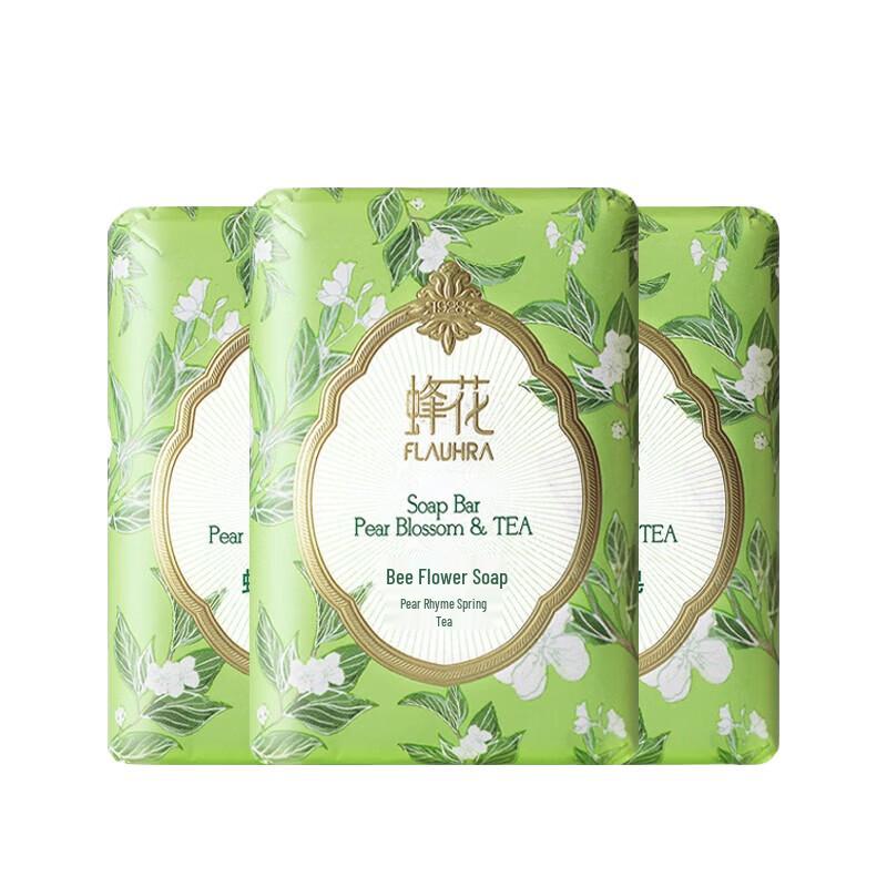 Bee Flower Pear Rhyme Spring Tea Scented Soap 125g (3-Pack)