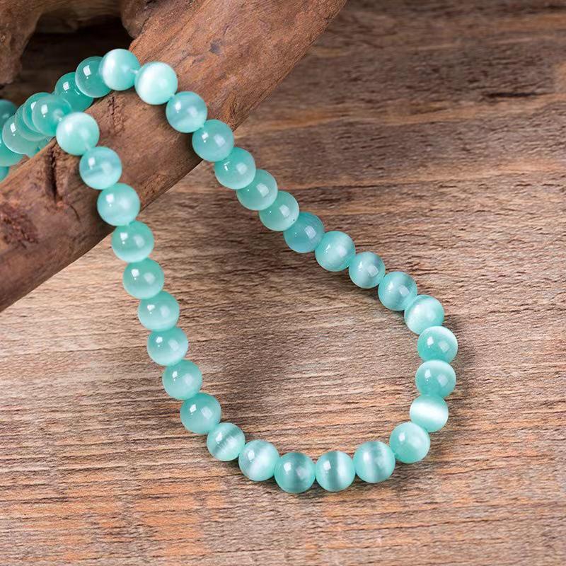 Rosa & Weiße Katzenaugen-Edelsteinperlen - DIY Handgefertigte Stränge für Armbänder