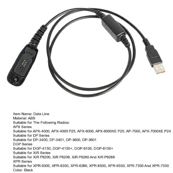 USB Programming Cable for DP3600 XPR6550 DGP6150 APX2000 High-Speed Data Line Easy Radio Configuration Cable