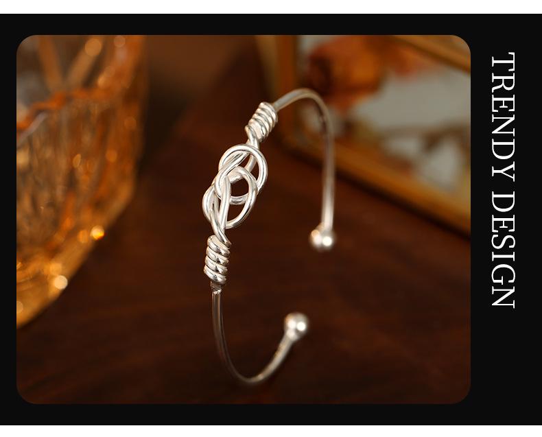 Βραχιόλι Γεωμετρικός Κόμπος Banyan Tree Ασήμι S925 Γυναικείο Ρετρό Ανοιχτού Στυλ Δώρο