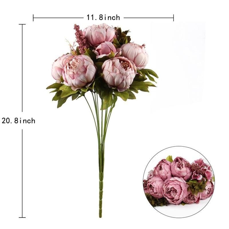 1 Bouquet Artificial Peony Tea Rose Flowers Camellia Silk Fake Flower Flores for DIY Home Garden Wedding Decoration