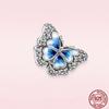 2022 New 925 Sterling Silver Butterfly of Flower Fit Original Charm Bracelet DIY Fashion Silver 925 Jewelry Making