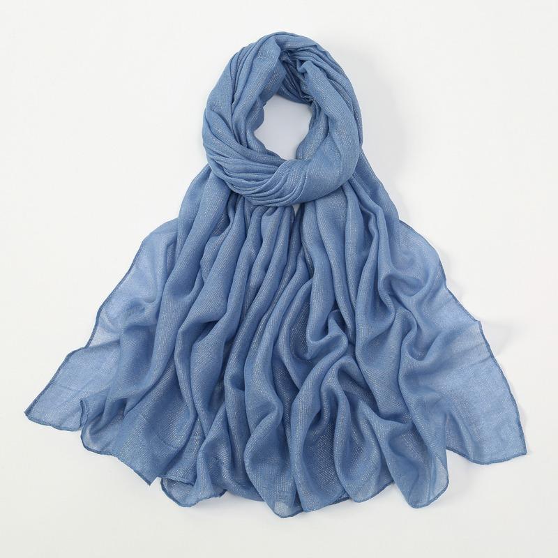 New silver silk breathable sunscreen versatile long scarf women's yarn scarf Middle Eastern women's ethnic headscarf scarf