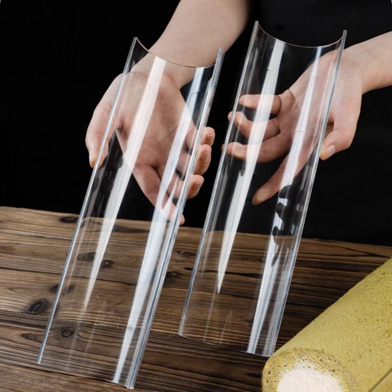 Zackoo 30cm Cake Roll Shaping U-shaped Mold Thickened Transparent Acrylic Swiss Roll Refrigerated Retainer Pastry Baking Tool