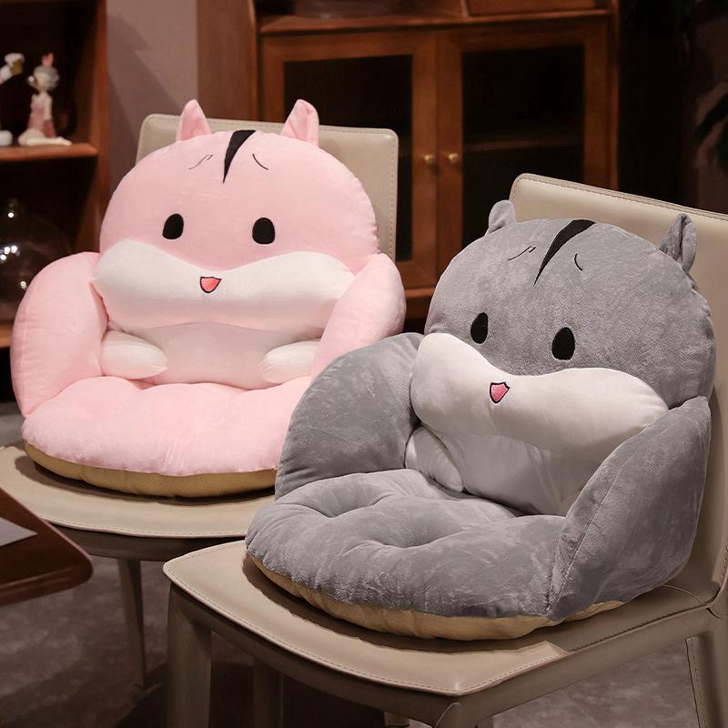 Cartoon Dinosaur Hamster Seat Cushion Office Chair Cushion Semi-Surrounded Waist Rest Bedroom Tatami Futon Seat Cushion
