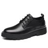 2025 spring new small leather shoes men's British style large size men's shoes 45 46 black lace-up antique trendy shoes D54