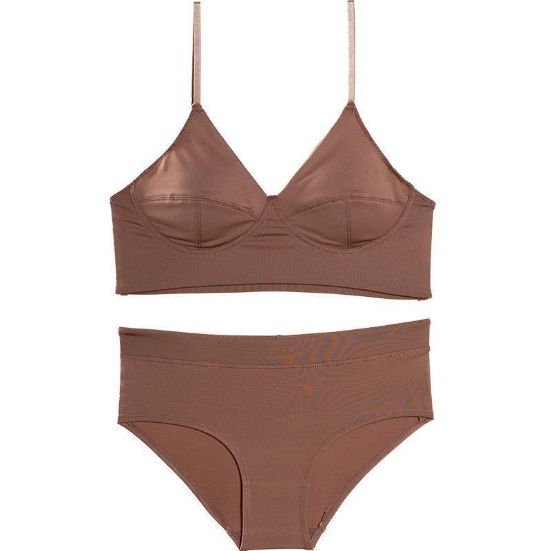 Sexy Back Underwear French Thin Comfortable No Steel Ring Bra Large Chest Small Vest Large Size Bra