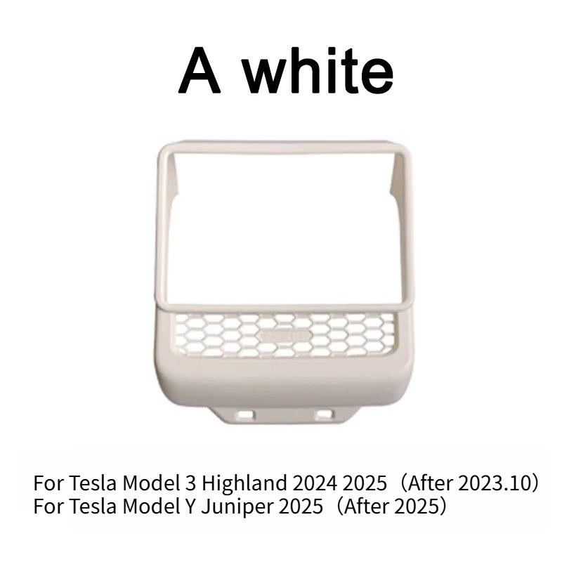 

For Tesla Model Y Juniper 2025 Rear Screen Cover Protector Frame Back Air Vent Trim Protective White Car Interior Accessories A white