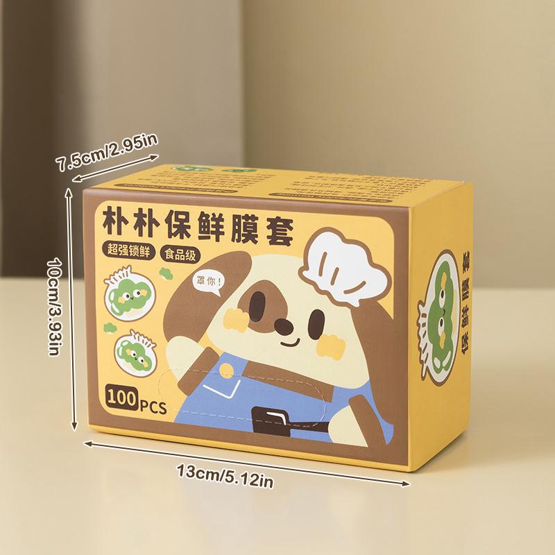 100 Stück/Box Einweg-Frischhaltefolienabdeckungen in Lebensmittelqualität Kühlschrank-Reste-Frischhalteabdeckungen Können aufgehängt und abgenommen werden