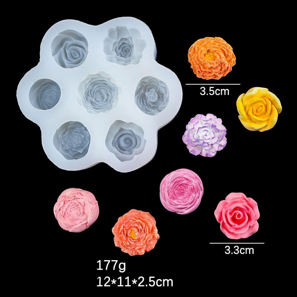 Blumen Silikonformen 3D Rose Pfingstrose Schokolade Kuchen Backform Handgemacht Gips Harz Handwerk Herstellwerkzeug
