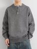 Men's Trendy Henley Knit Sweater - Autumn Winter Loose Fit