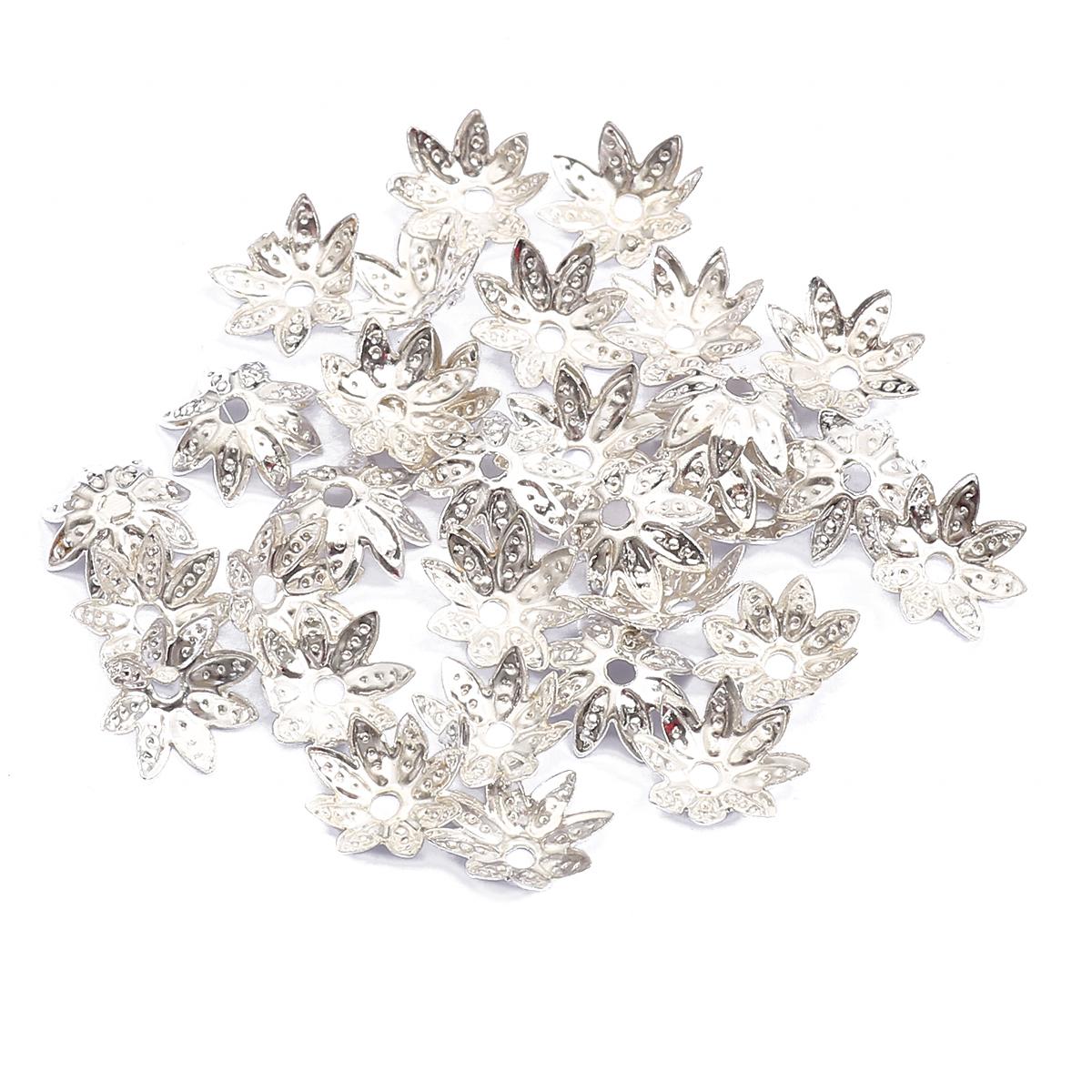 

100 шт., металлические свободные прокладки с цветком лотоса, подвески с коническим концом, бусины, крышка, филигрань, для самостоятельного изготовления ювелирных изделий 8mm