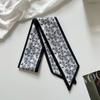 Black Cashew Flower Long Strip Thin Silk Scarf Women'S Korean Diagonal Scarf High-End Temperament Waist Accessories