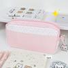 Xiaohongshu Pink & White Cat Pencil Case - Korean Style Girly Cartoon Stationery Bag
