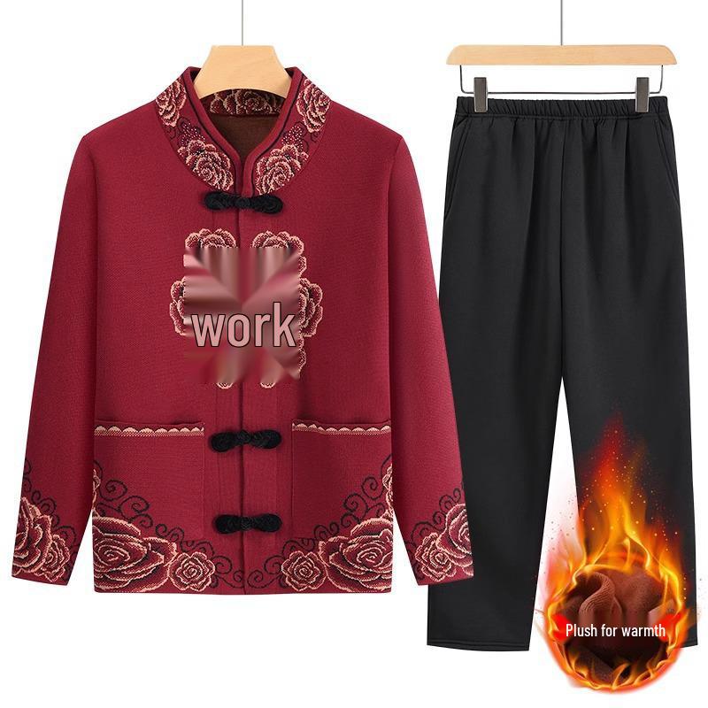 2024 New Autumn/Winter Tang Suit for Elderly Women - Grandma's Top