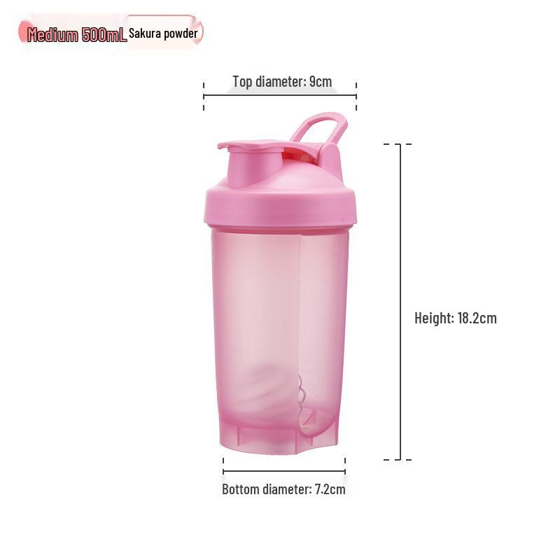 500ml Portable Plastic Shaker Cup with Handle - Outdoor Fitness & Protein Powder Mixer with Custom Logo