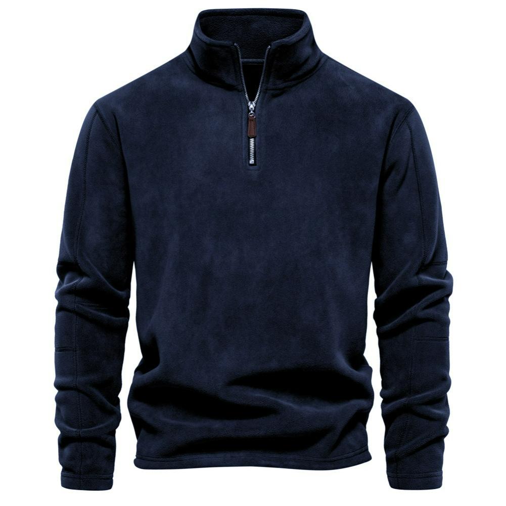 Herren Herbst- und Winter Stehkragen Halbreißverschluss Langarmpullover Stehkragen Trend Alleskönner Herren Polarfleece Oberteil