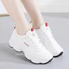 Women's 2025 White Leather Sneakers: Spring & Autumn Thick Sole Versatile Casual Shoes