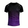 Men's T-shirt Outdoor Sports Running T-shirts Gradient Pattern Printed T-shirt Comfortable Quick Drying Short Sleeve Unisex Tops