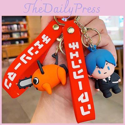 Cute Chainsaw Man Pochita Keychain Adorable Anime Cartoon Bag Charm