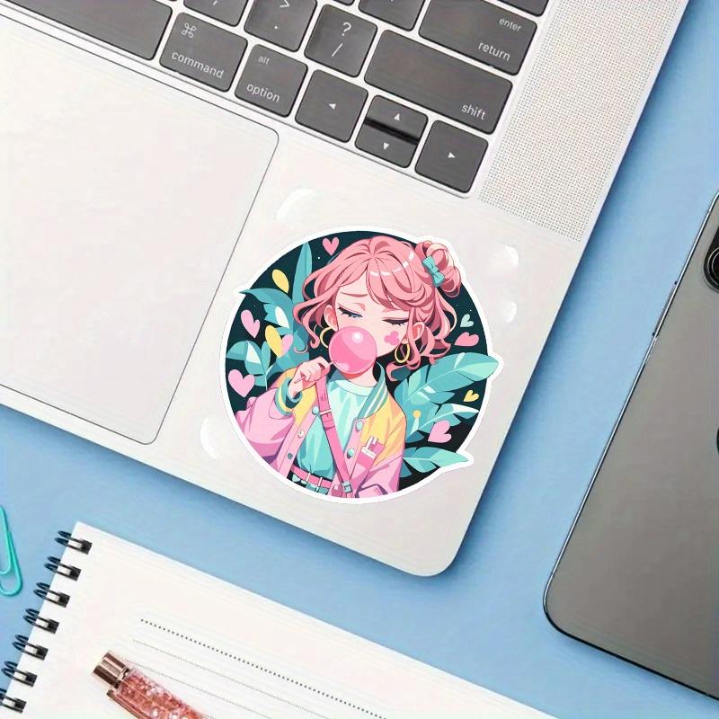 Little Girl Lollipop Sticker Durable for Laptop, Car, Luggage, Skateboard & More - Perfect for Teens, Adults, Creative Decor & Gifting