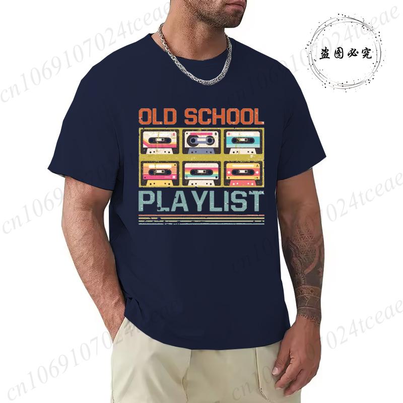 Summer Casual Tshirt Cassette Tape Music 80s Retro Old School Playlist T-shirt Fashion Fitness Tops Tshirt Hip Hop Streetwear