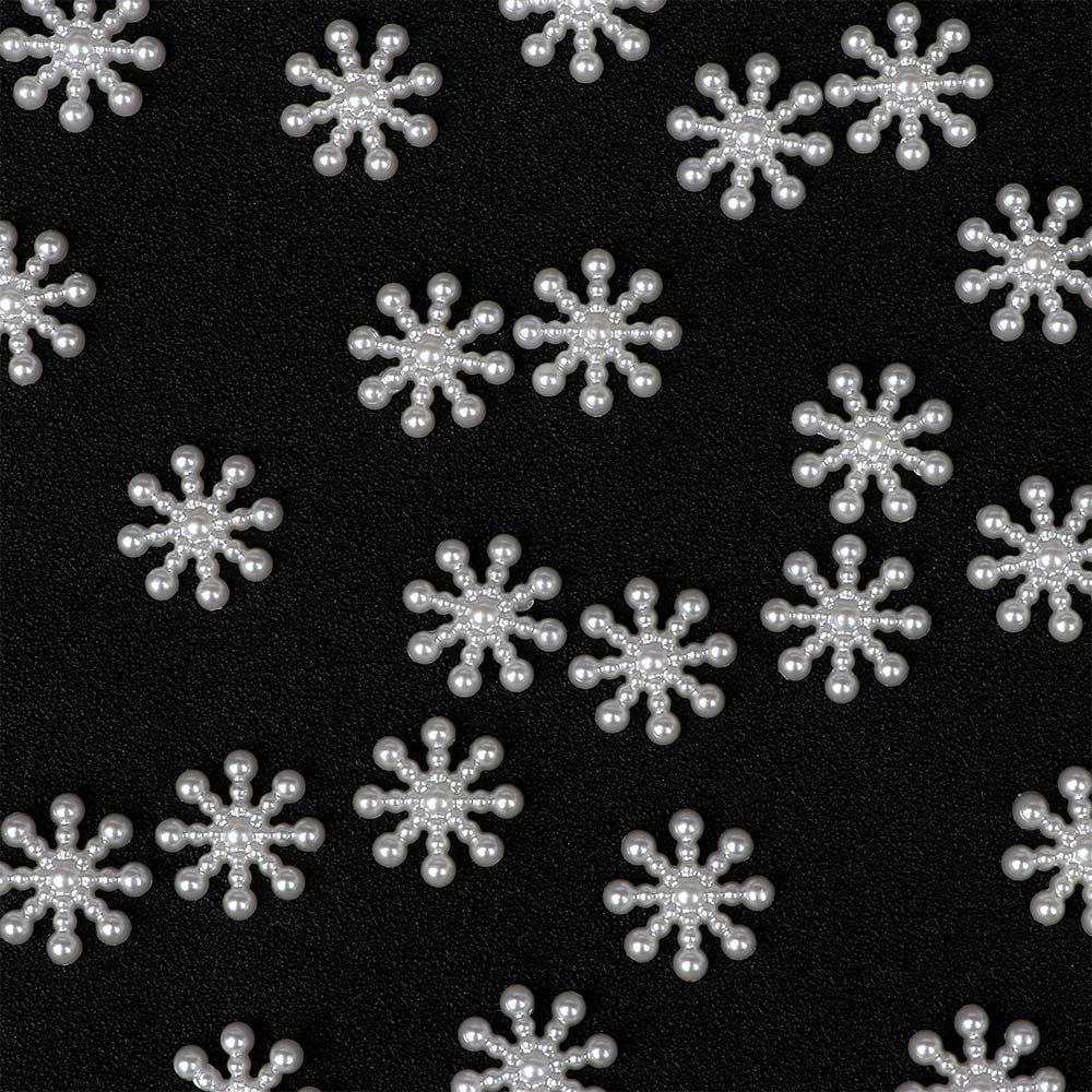 Card CraftWhite DIY Decor Decoration Wedding Flatback Pearl Snowflake Embellishment Christmas