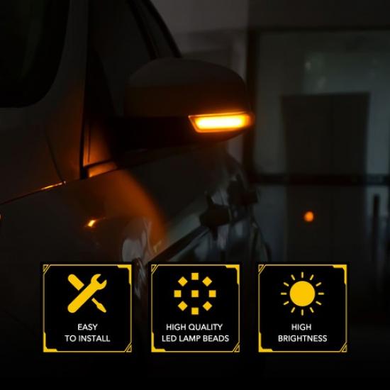 Luz de LED para Espelho Lateral com Asa Para 13-18 Focus 3 MK3 SE/ST/RS Indicador de Seta