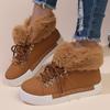 European and American Short Snow Boots for Women's 2024 Winter New Suede Plush Casual Short Boots Zapatillas De Mujer Sneakers